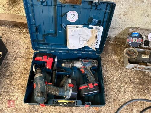 BOSCH DRILLS & 3 BATTERIES