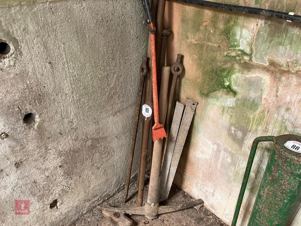 IRON BAR, PICK AXE, SCYTHE ETC