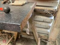 KITCHEN WORK TOP & 2 WOODEN TRESSLES - 9