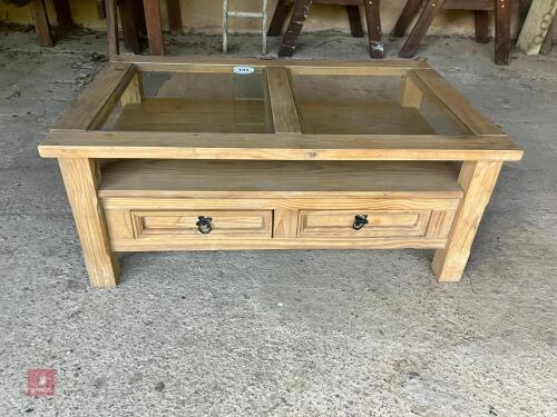 GLASS TOP COFFEE TABLE