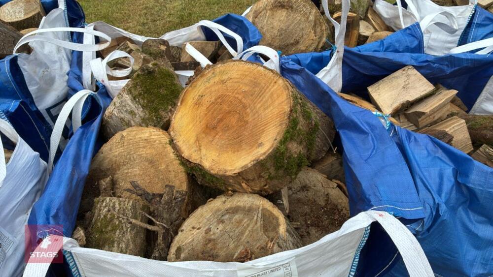 DUMPY BAGS OF LOGS
