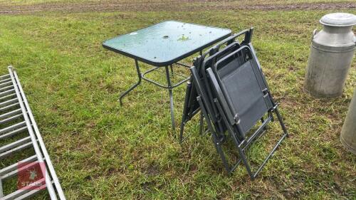 GARDEN TABLE AND 4 CHAIRS