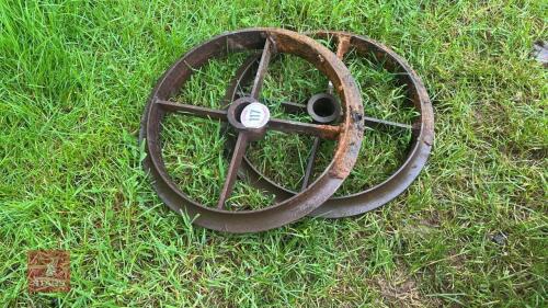 2 X 33'' CAST WHEELS