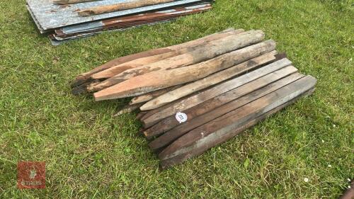 26 MIXED WOODEN STAKES