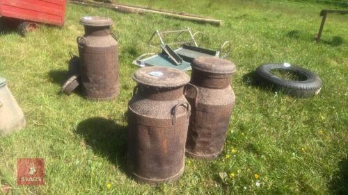 2 IRON MILK CHURNS