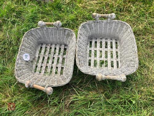 PAIR OF WICKER BASKETS