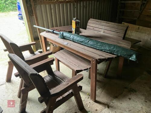 WOODEN GARDEN FURNITURE SET
