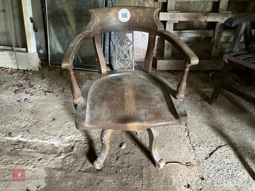 WOODEN SWIVEL VINTAGE OFFICE CHAIR