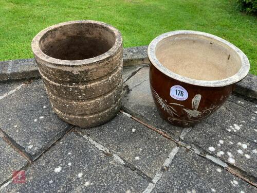 TWO GARDEN PLANTERS