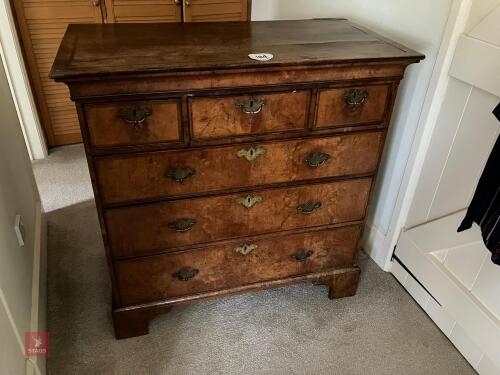 LARGE WALNUT CHEST OF DRAWERS