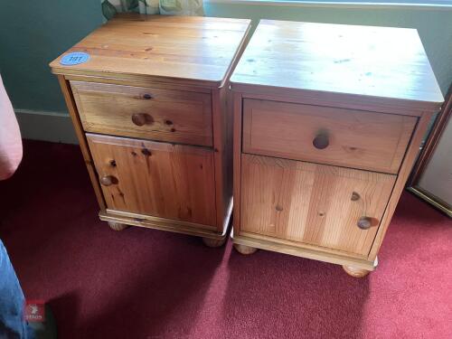 PAIR OF PINE BEDSIDE CABINETS