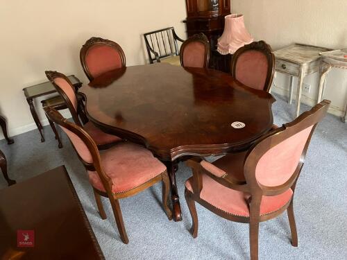 WOODEN TABLE & 6 CHAIRS