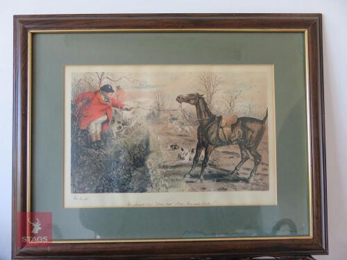 VINTAGE JOHN LEECH HUNTING PRINT