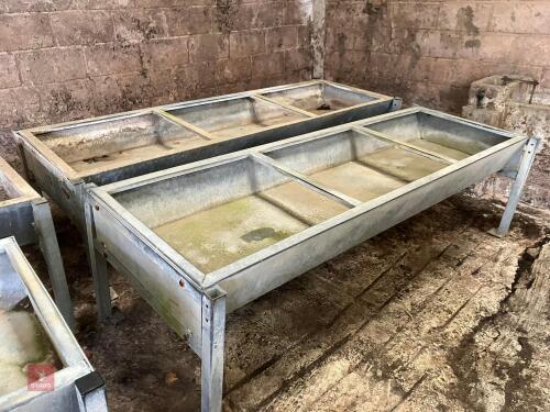 PAIR OF 2.4M GALVANISED FEED TROUGHS (3)