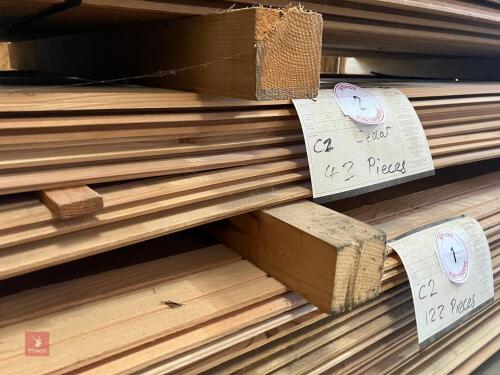 42 LENGTHS OF CEDAR CLADDING (2)