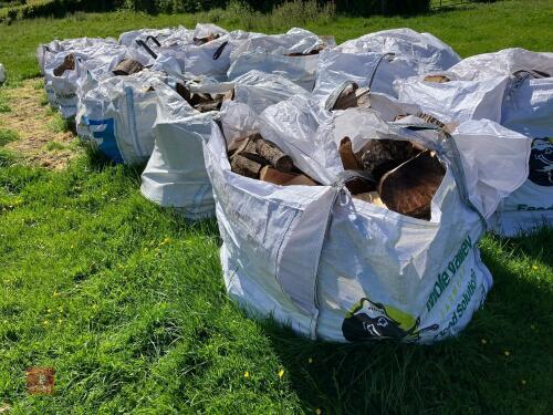 9 WHITE DUMPY BAGS OF LOGS