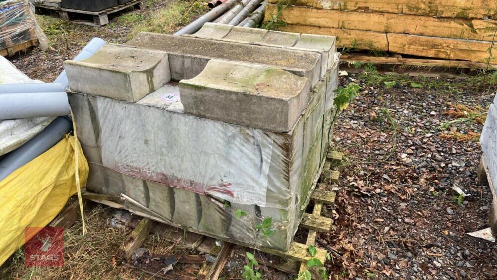 PALLET OF 17 CONCRETE DISHED CHANNELS