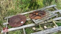 2 CAST IRON CIRCULAR MANHOLE LIDS