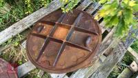 2 CAST IRON CIRCULAR MANHOLE LIDS - 3