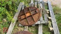 2 CAST IRON CIRCULAR MANHOLE LIDS - 8