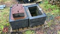 4 SOLID PLASTIC DRAIN HOLE RISERS - 2