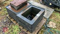 4 SOLID PLASTIC DRAIN HOLE RISERS - 3