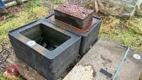 4 SOLID PLASTIC DRAIN HOLE RISERS - 5