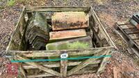 WOODEN CRATE OF CLAY RIDGE ROOF TILES - 2