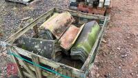 WOODEN CRATE OF CLAY RIDGE ROOF TILES - 8