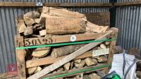WOODEN CRATE FULL OF HARDWOOD LOGS