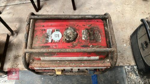 KRAFTECH 168F 6.5HP PETROL GENERATOR