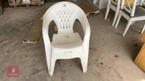 4 WHITE PLASTIC GARDEN CHAIRS