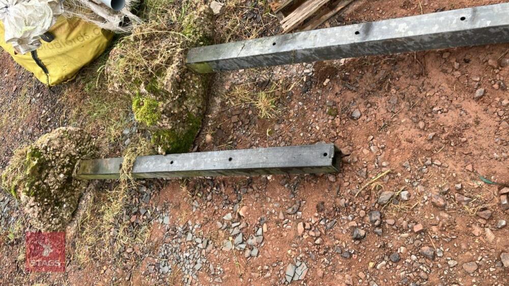 2 APPROX 6'8'' GALVANISED GATE POSTS