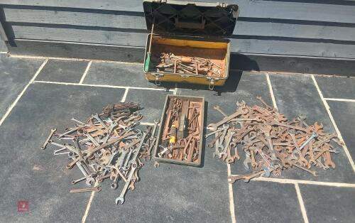 QTY OF SPANNERS, TOOLS & TOOLBOX