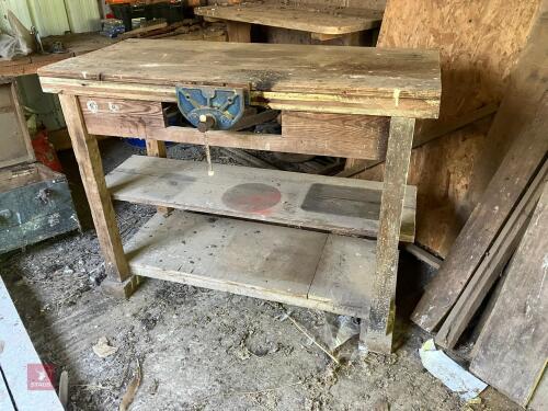 WOODEN WORKBENCH WITH VICE