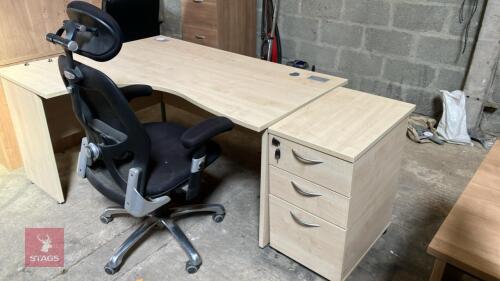 CORNER OFFICE DESK & CHAIR (2)