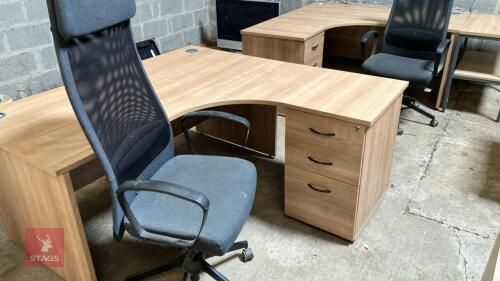 CORNER OFFICE DESK & CHAIR (3)