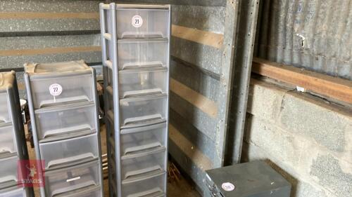 PLASTIC STORAGE DRAWERS (21)