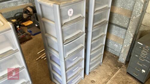 PLASTIC STORAGE DRAWERS (22)