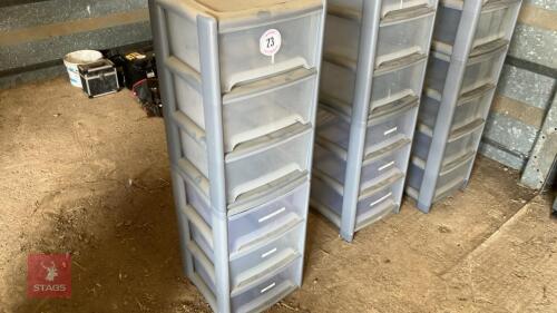 PLASTIC STORAGE DRAWERS (23)