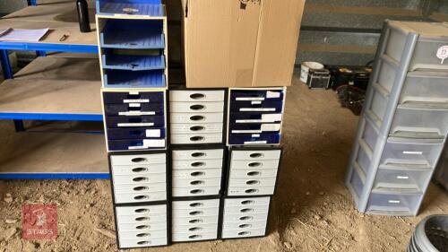 QTY OF PLASTIC FILING STORAGE UNITS (24)