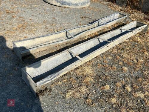2 X 9' GALVANISED GROUND FEED TROUGHS