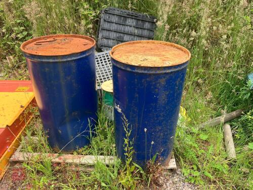 2 X METAL BARRELS