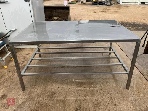 LARGE STAINLESS STEEL WORKSHOP TABLE