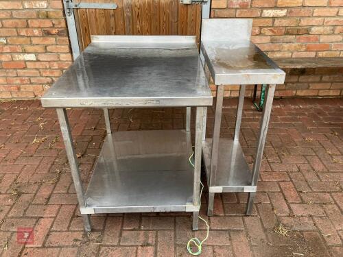 2 SMALL STAINLESS STEEL TABLES