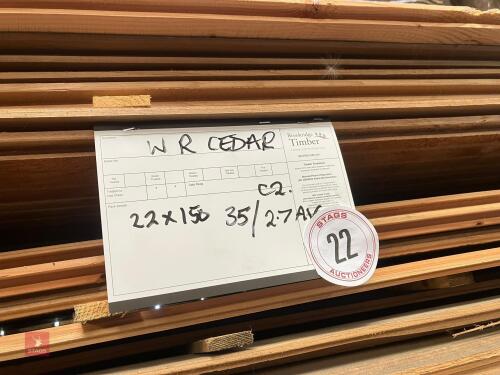 35 LENGTHS OF CEDAR CLADDING BOARDS (22)