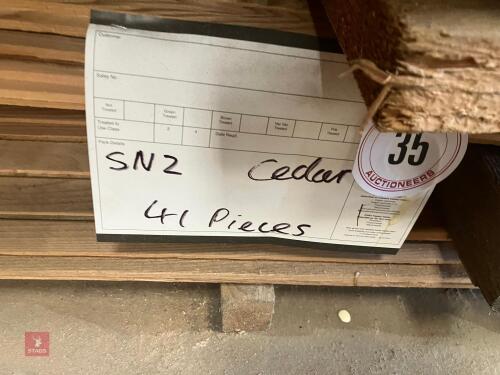 41 LENGTHS OF CEDAR CLADDING (35)