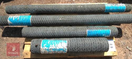 4 ROLLS OF WIRING NETTING