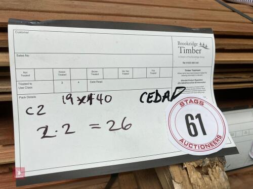 26 LENGTHS OF CEDAR CLADDING (61)