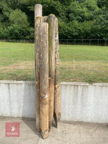 6 WOODEN FENCING POSTS